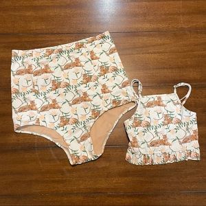 Kortni Jeane Mommy and Me extended high waisted bottoms and mini peplum top swim